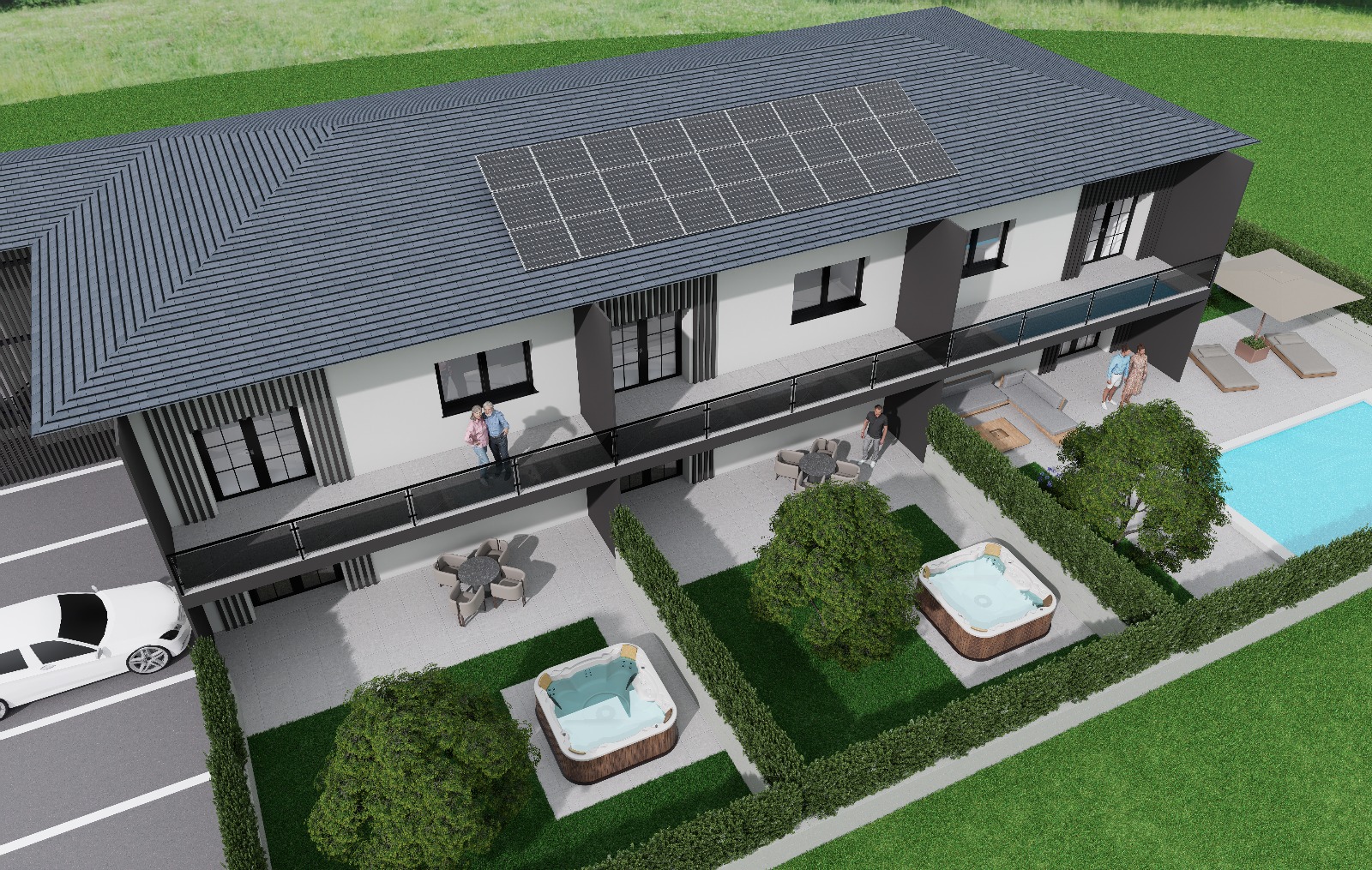 Außenansicht mit Pool